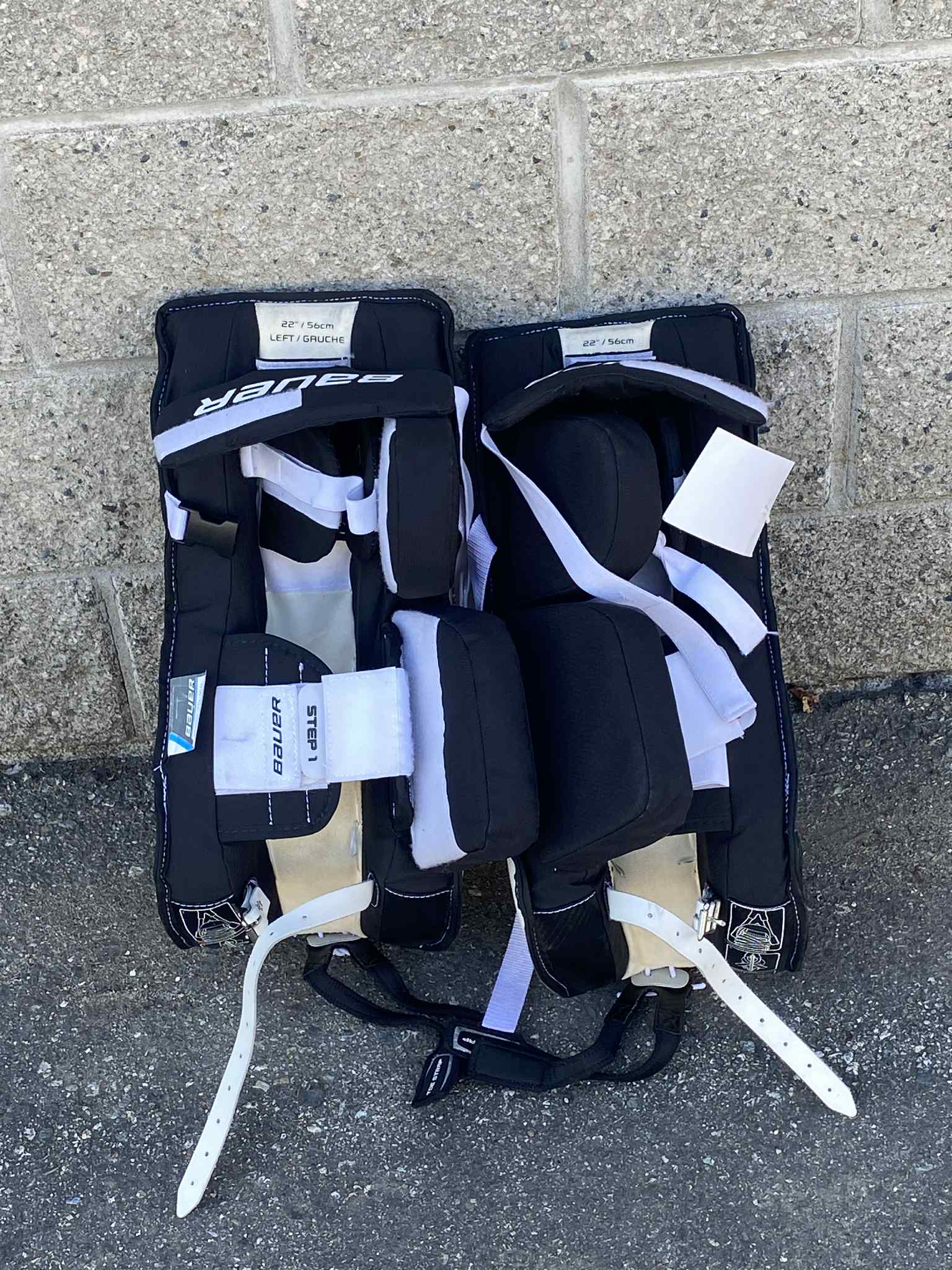 Bauer Prodigy Goalie Pads 22" Wht/Blk-Sports Replay - Sports Excellence-Sports Replay - Sports Excellence