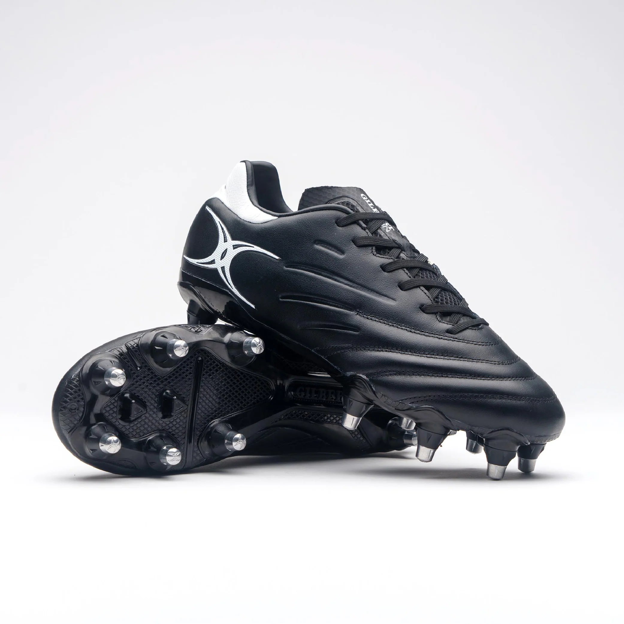 Gilbert Icon Leather 8S Rugby Cleat Boots-Gilbert-Sports Replay - Sports Excellence