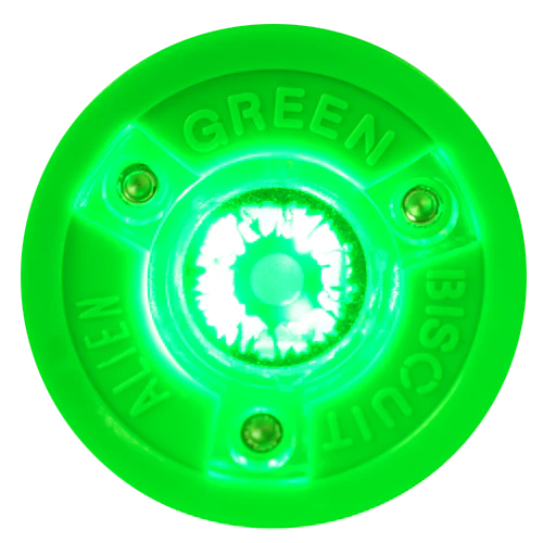 Green Biscuit Alien Training Hockey Puck-Green Biscuit-Sports Replay - Sports Excellence