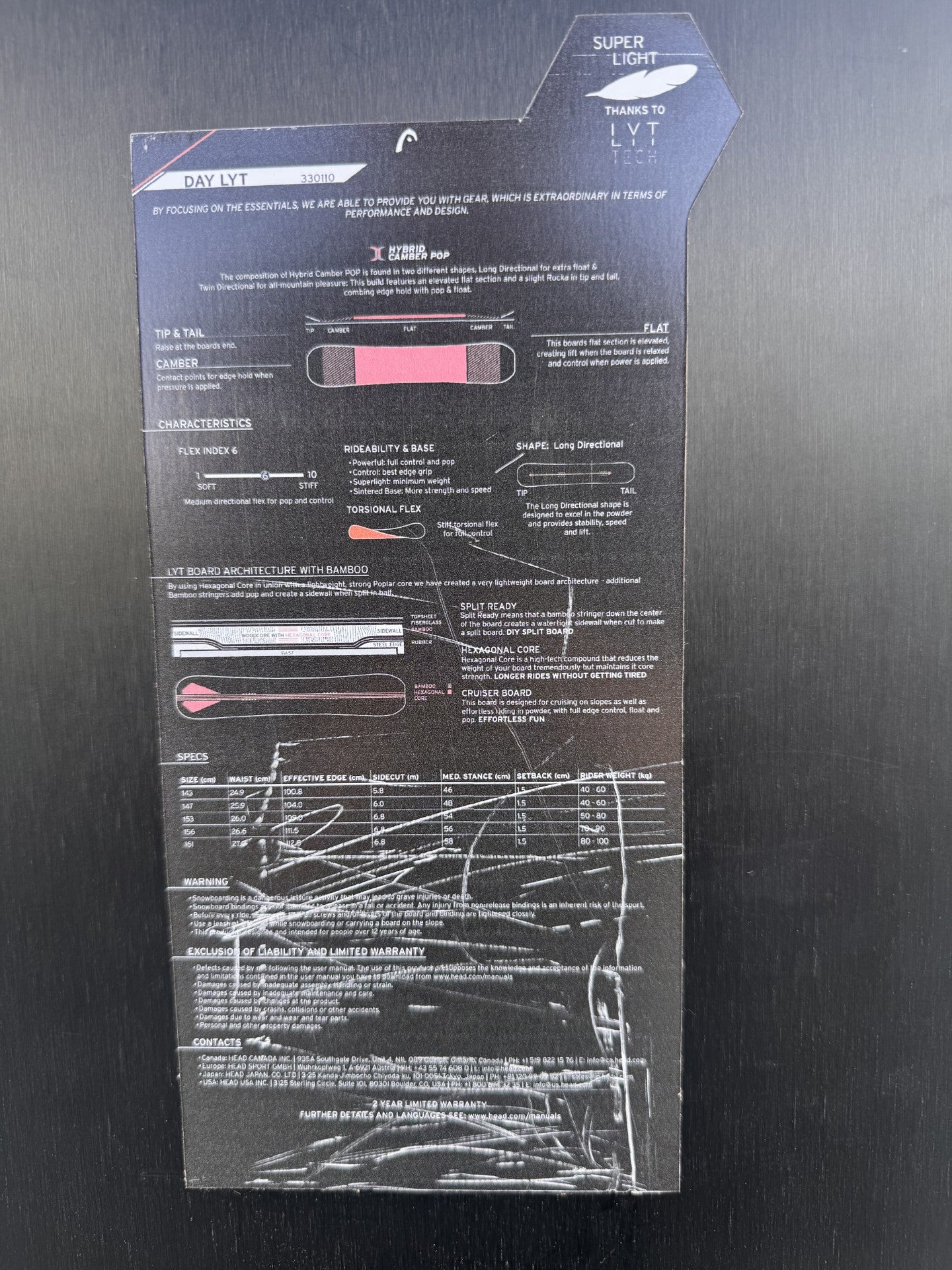 Head Day Lyt Weight Shift Snowboard W/Switchback Bindings 147Cm M/L Bindings-Sports Replay - Sports Excellence-Sports Replay - Sports Excellence