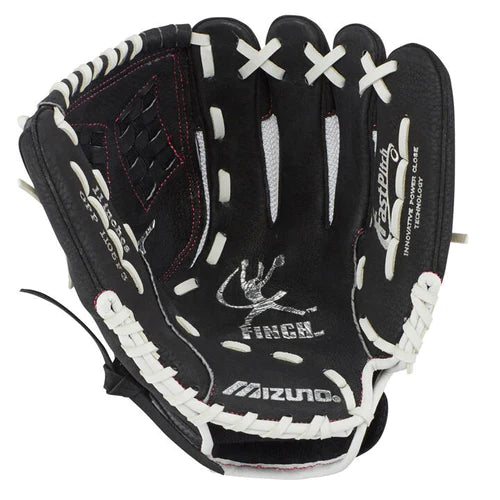 Mizuno Prospect Finch 11" Youth Fast-Pitch Softball Glove Rht Wht/Blk Gpp1105F3-Mizuno-Sports Replay - Sports Excellence