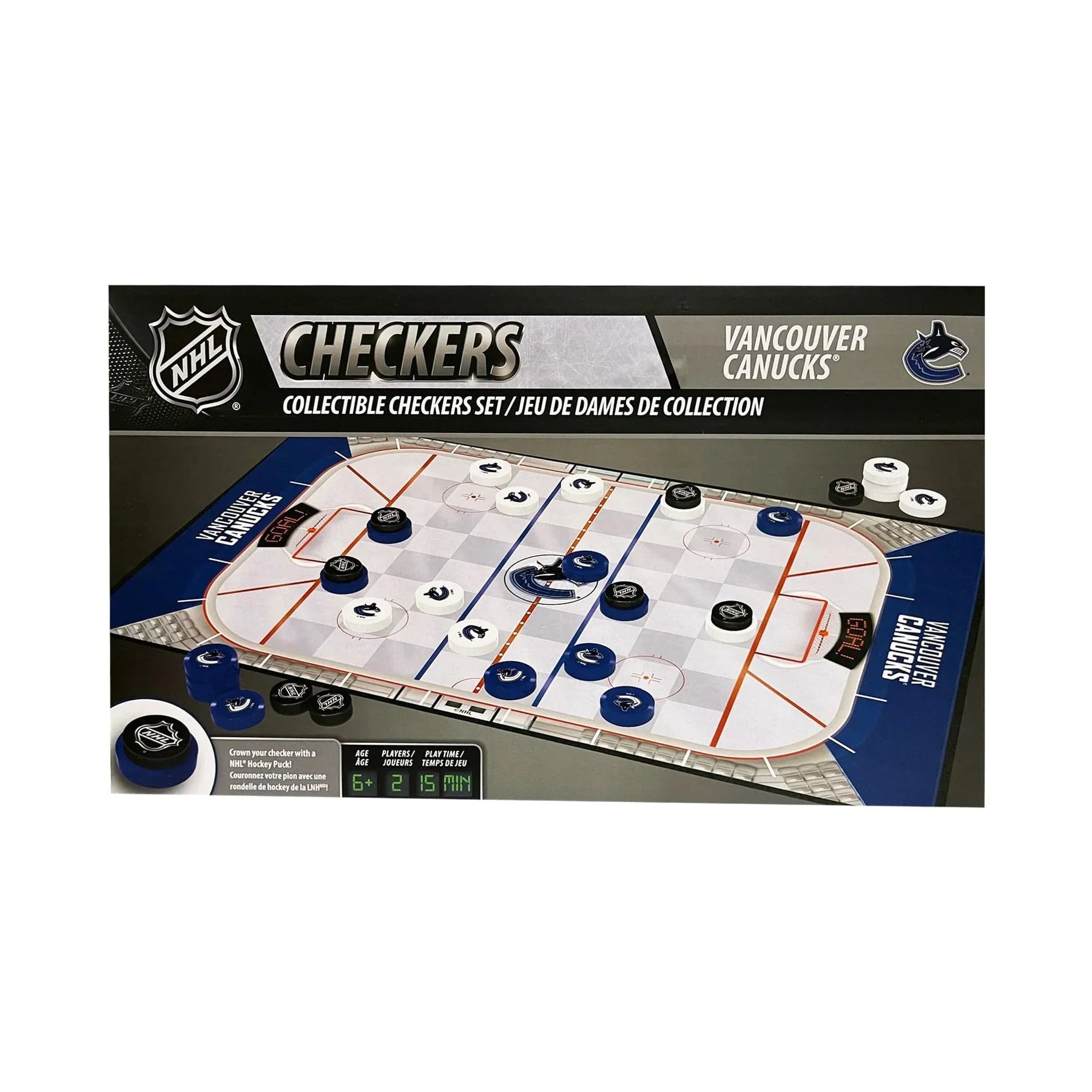 Nhl Vancouver Canucks Checkers Board Game-Nhl-Sports Replay - Sports Excellence