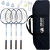 Park & Sun Sports Badminton Sport Set W/ 1" 3Pc Steel Poles 4 Rackets & 3 Shuttlecocks-Park & Sun-Sports Replay - Sports Excellence