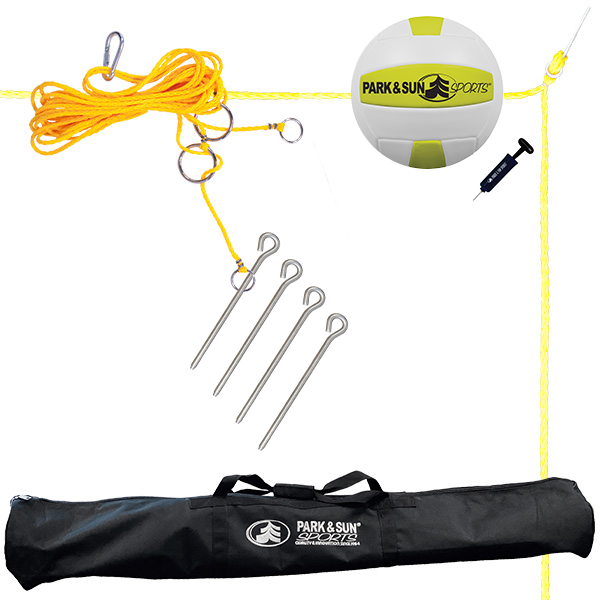 Park & Sun Sports Vb Flex 1000 Volleyball Set W/ 1 3/4" 2Pc Alum Poles, Volleyball, Ball Pump-Park & Sun-Sports Replay - Sports Excellence