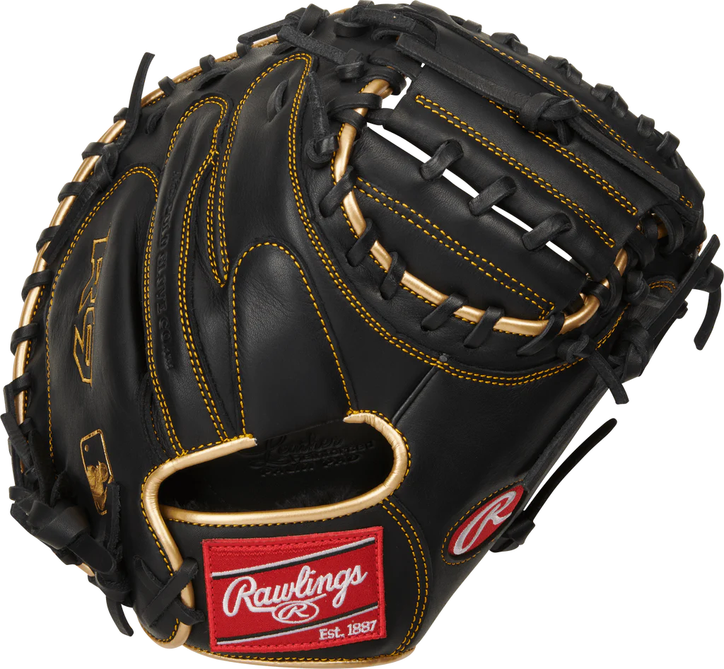 Rawlings R9 Series 32.5" Catcher'S Baseball Mitt Rht 1-Piece Solid Web Black-Rawlings-Sports Replay - Sports Excellence