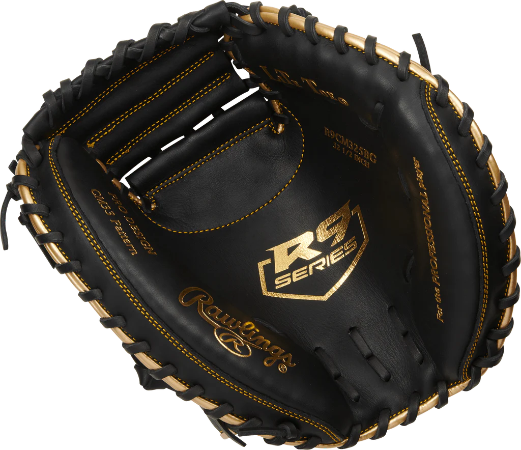 Rawlings R9 Series 32.5" Catcher'S Baseball Mitt Rht 1-Piece Solid Web Black-Rawlings-Sports Replay - Sports Excellence