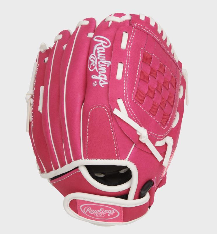 Rawlings Sure Catch 10" Youth Softball Glove Rht Basket Web Pnk/Wht-Rawlings-Sports Replay - Sports Excellence
