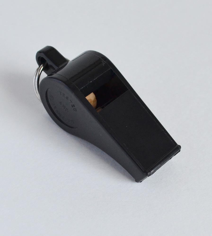 Thunderer Plastic Coaches Whistle High Pitch Small W660 Black-Thunderer-Sports Replay - Sports Excellence