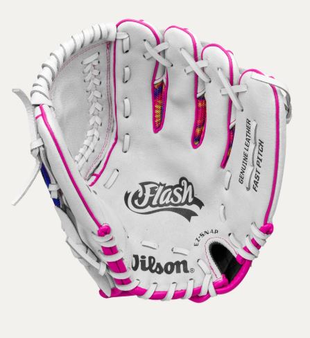 Wilson A440 Flash 11" Youth Fastpitch Softball Glove Rht Closed Web Wht/Pink/Tiedye-Wilson-Sports Replay - Sports Excellence