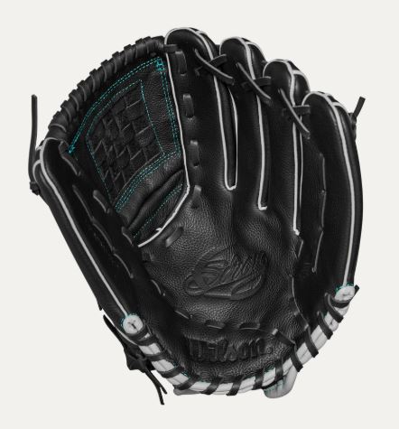 Wilson A500 Siren 12" Softball Glove Rht 2-Piece Closed Web Blk/Teal-Wilson-Sports Replay - Sports Excellence