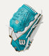 Wilson A500 Siren 12.5" Softball Glove Rht Closed Victory Web Wht/Teal/Gld-Wilson-Sports Replay - Sports Excellence