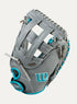 Wilson A500 Siren 32" Fastpitch Softball Catcher'S Mitt Rht Dual Post Web Gry/Teal/Wht-Wilson-Sports Replay - Sports Excellence