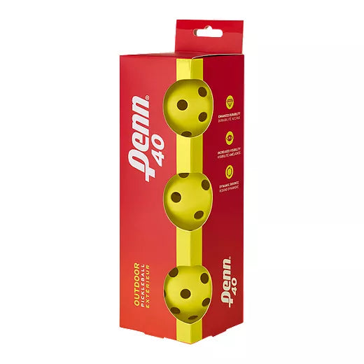 Penn 40 Outdoor Pickleball Balls 3 Pack-Penn-Sports Replay - Sports Excellence